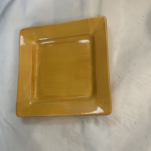 Pier 1 Hand Painted Earthenware Essential Colours Yellow Gold 8 In Salad Plate - Picture 2 of 5